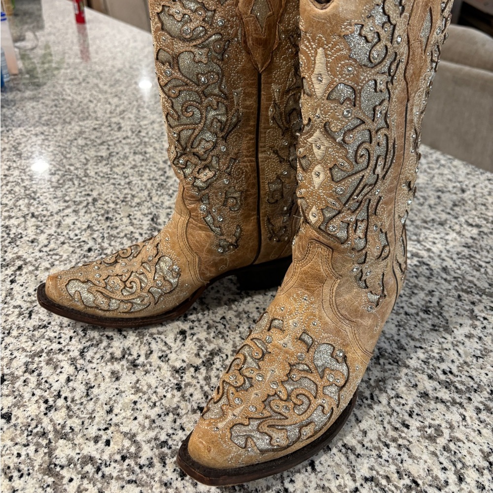 Corral cutout glitter cowboy boots